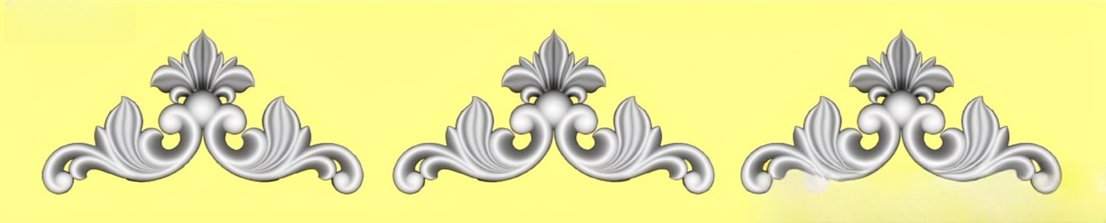 Mix - MIX-76 Ornate Floral Scroll Ornament 3D Relief Carving Model